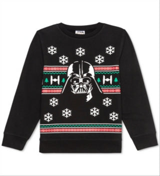 Star Wars Big Boy's Darth Vader Holiday Sweatshirt Black Size Large