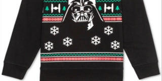 Star Wars Big Boy's Darth Vader Holiday Sweatshirt Black Size Large