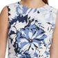 DKNY Women's Floral Print Side Knot Top Blue Size X-Large
