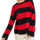 Tommy Hilfiger Women's Colorblock Long Sleeve Crew Neck Blouse Sweater Red Size XL