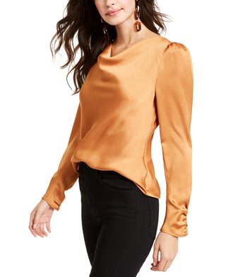 Leyden Women's Cowlneck Blouse Brown Size X-Large