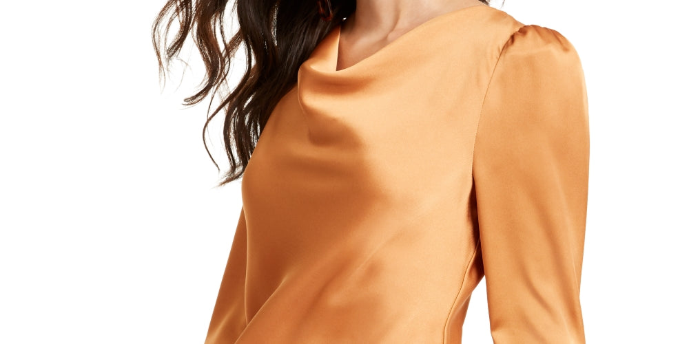 Leyden Women's Cowlneck Blouse Brown Size X-Large