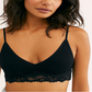 Free People Women's Stevie Lace Trim Bralette Black Size M/L