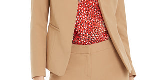 Bar III Women's Seamed Open Front Blazer Beige Size X-Large