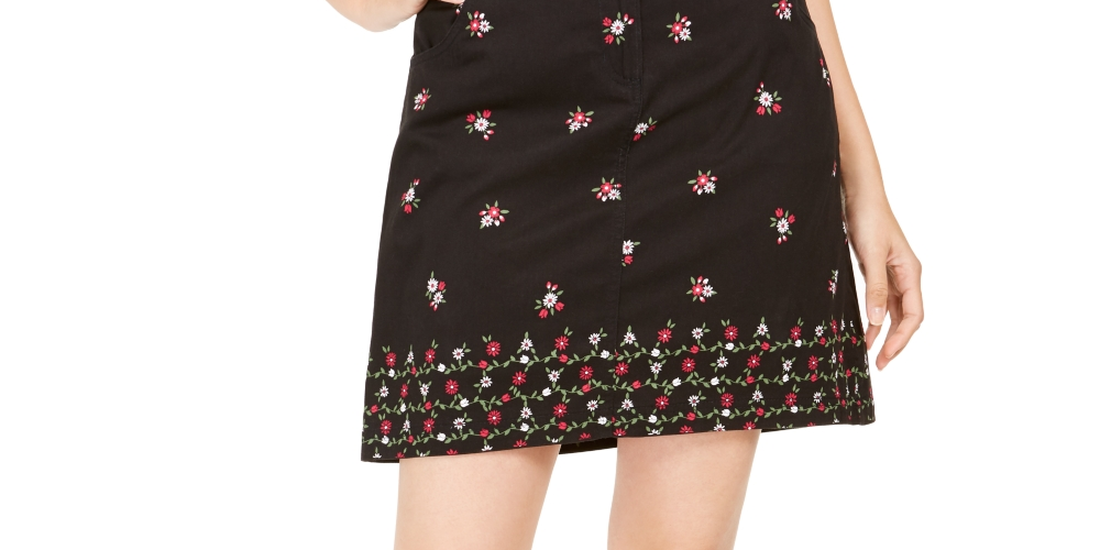 Karen Scott Women's Printed Skort Black Size 12