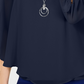 JM Collection Women's Chiffon Tie Cuff Top Blue Size Petite L