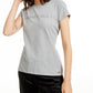 Calvin Klein Women's Studded Logo T-Shirt Gray Size Large