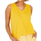 Style & Co Women's Cotton V Neck Tank Top Gold Size Medium