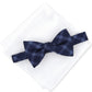Alfani Men's Check Pre Tied Bow Tie & Solid Pocket Square Set Blue Size Regular