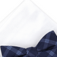 Alfani Men's Check Pre Tied Bow Tie & Solid Pocket Square Set Blue Size Regular