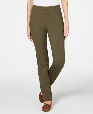 Charter Club Women's Cambridge Pull On Ponte Pants Green Size 6
