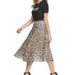 DKNY Women's Pleated Midi Skirt Yellow/Black Size Medium
