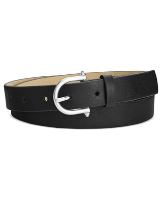 Style & Co. Women's Faux Leather Skinny Knob Buckle Belt Black Size S