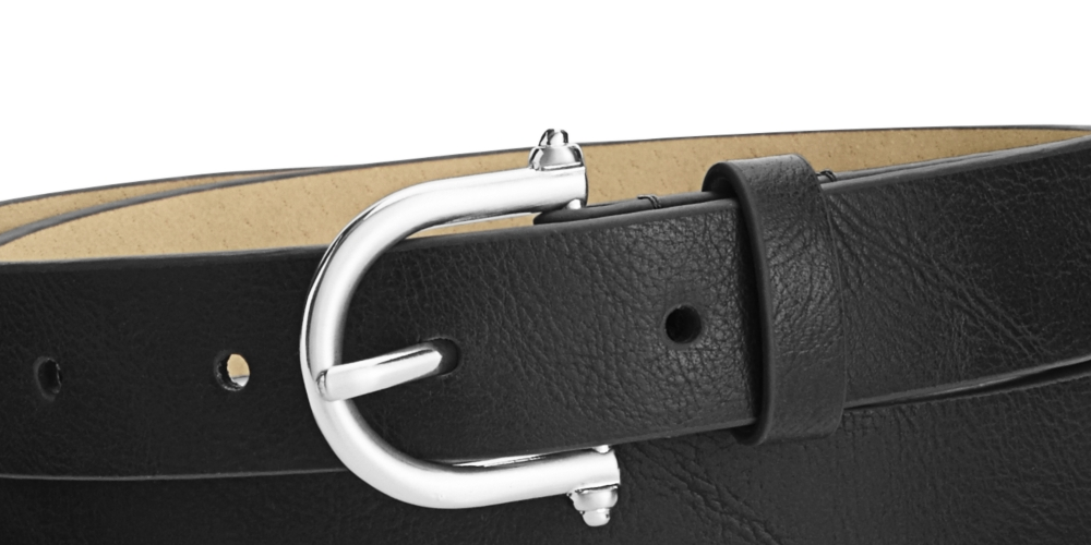 Style & Co. Women's Faux Leather Skinny Knob Buckle Belt Black Size S