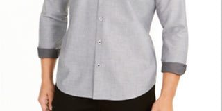 Alfani Men's Classic Fit Gradient-Stripe Shirt Black Size Large