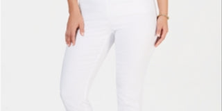 Charter Club Women's Cambridge Skinny Pull On Tummy Control Pants White Size 4