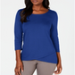 Karen Scott Women's Tulip Hem Top Blue Size Small