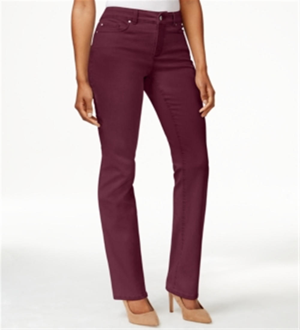 Charter Club Women's Twill Straight Leg Pants Red Size 16
