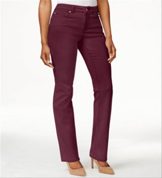 Charter Club Women's Twill Straight Leg Pants Red Size 16