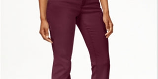 Charter Club Women's Twill Straight Leg Pants Red Size 16
