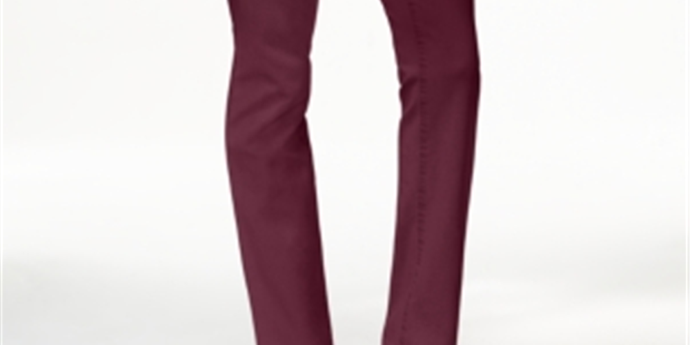 Charter Club Women's Twill Straight Leg Pants Red Size 16