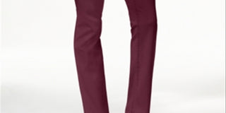 Charter Club Women's Twill Straight Leg Pants Red Size 16