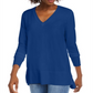 Maison Jules Women's V Neck Sweater Blue Size Small