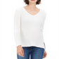 Style & Co Women's Ribbed V Neck Cotton Sweater White Size XX-Large