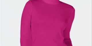 Charter Club Women's Cotton Mock Neck Top Pink Size Small