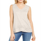 Style & Co Women's High Low Hem V Neck Tank Top Tan Size Medium