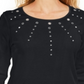 Karen Scott Women's Cotton Grommet Embellished Top Black Size Small