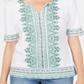 Karen Scott Women's Printed Short Sleeve Top White Size Small