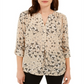 Charter Club Women's Maria Floral Print Blouse Brown Size X-Small