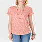 Style & Co Women's Cotton Printed Scoop Neck Top Peach Size Small