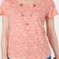Style & Co Women's Cotton Printed Scoop Neck Top Peach Size Small
