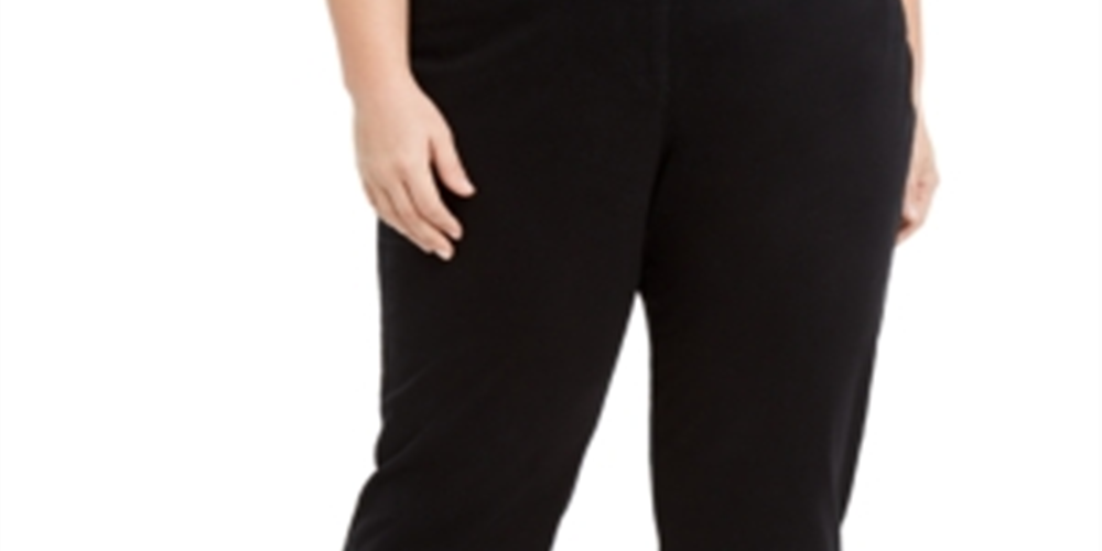 Karen Scott Women's Plus Stretch Tummy Control Capri Pants Black Size 22W