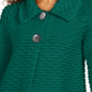 JM Collection Women's Two Button Textured Topper Green Size Petite Small