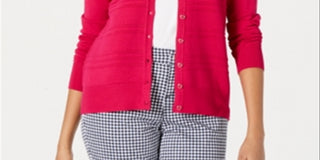 Charter Club Women's Textured Cardigan Moroccan Pink Size XX-Large