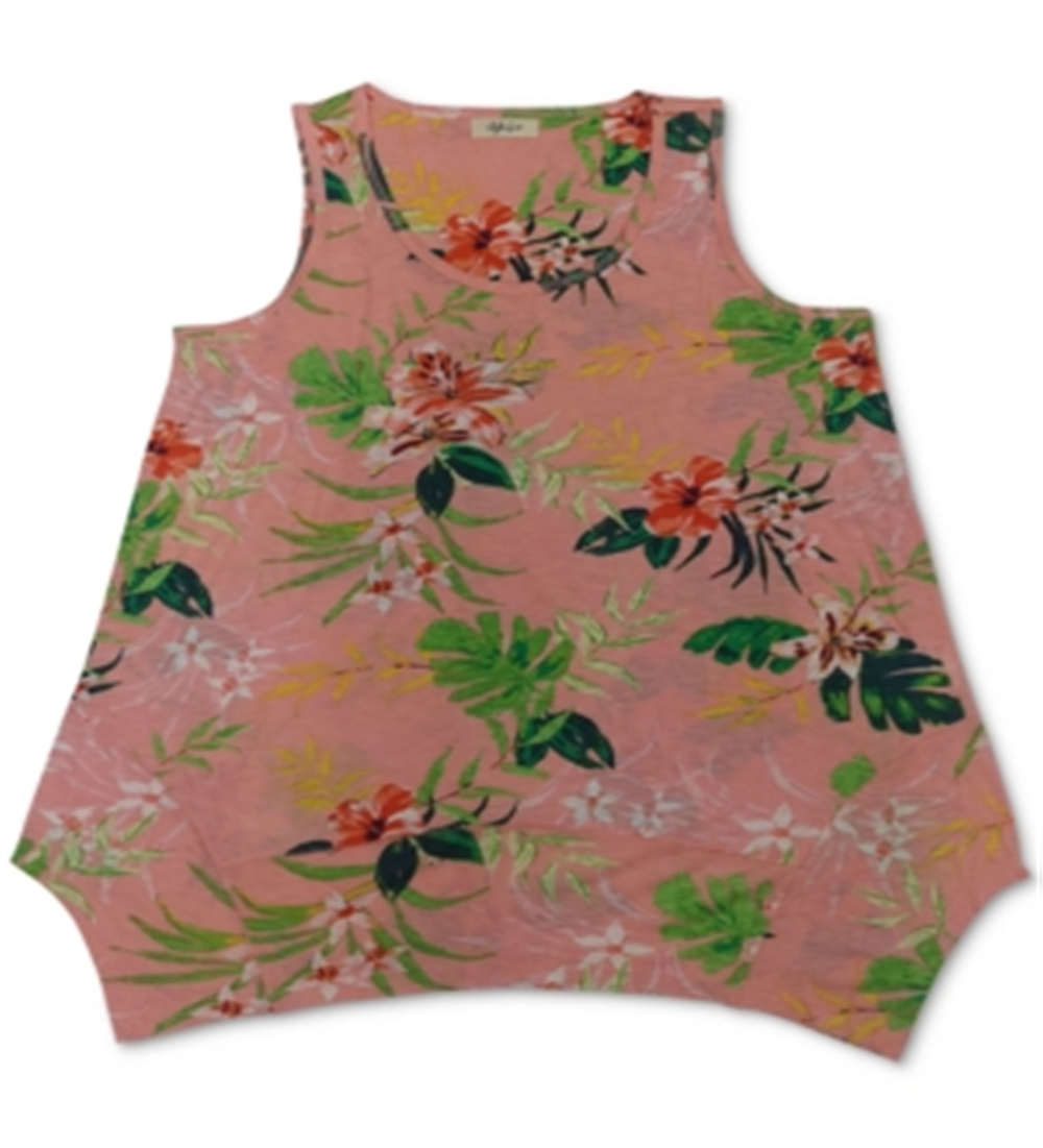 Style & Co Women's Printed Asymmetrical Hem Tank Pink Size Medium