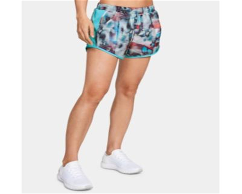 Under Armour Women's Fly by Running Fitness Shorts Green Multi Size M