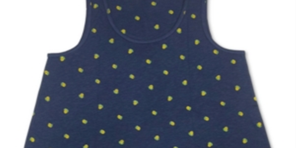 Style & Co Women's Lemon Handkerchief Hem Top Blue Size Small