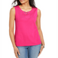 Karen Scott Women's Grommet Trim Tank Top Pink Size Large