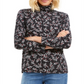 Karen Scott Women's Printed Turtleneck Top Black Size X-Small