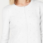 Charter Club Women's Pearl Embellished Button Down Cardigan White Size Large