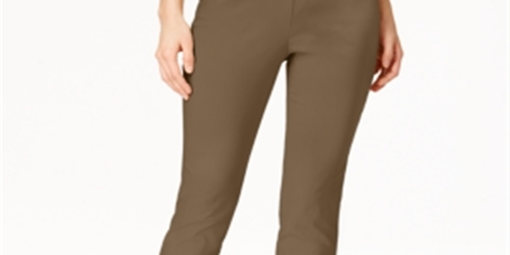 Charter Club Women's Slim Leg Pants Brown Size 6 Petite