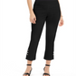 JM Collection Women's Lace Up Tummy Control Ankle Pants Black Size X-Small