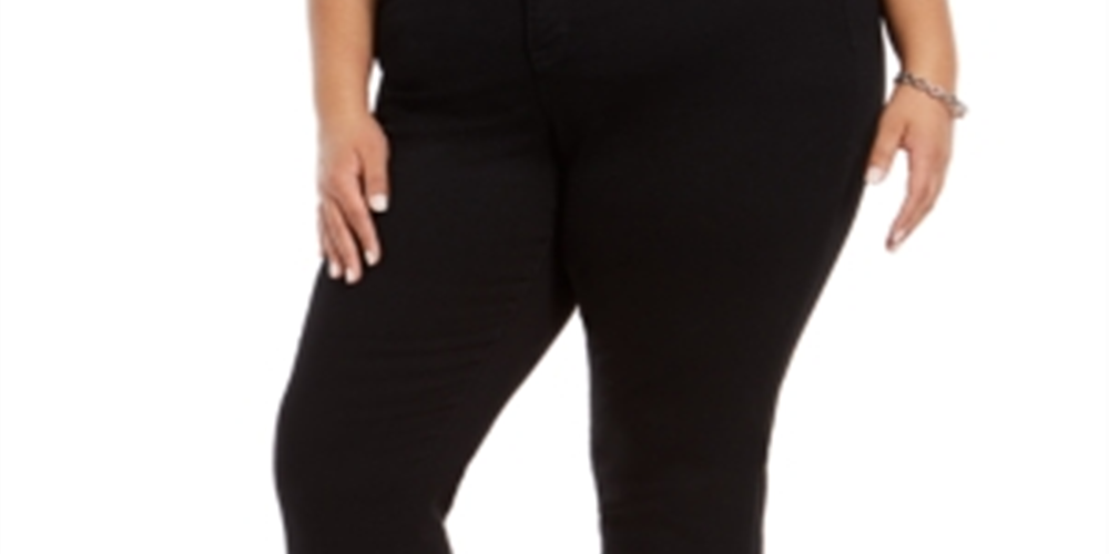 Style & Co Women's Plus Mid Rise Curvy Skinny Jeans Black Size Petite Small