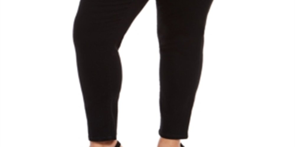Style & Co Women's Plus Mid Rise Curvy Skinny Jeans Black Size Petite Small