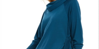 Ideology Women's Teal Long Sleeve Mock Active Wear Sweater Green Size X-Small