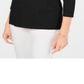 Karen Scott Women's Cotton V Neck Button Trim Top Black Size X-Small